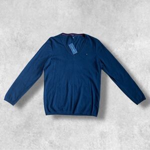Men's Blue V-Neck Sweater